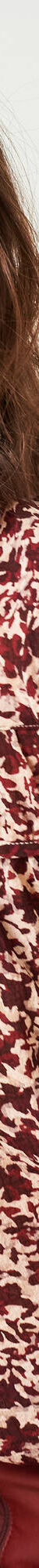 Blouse imprimée, détails nouettes (beige / bordeaux) Blouse imprimée, détails nouettes (beige / bordeaux)